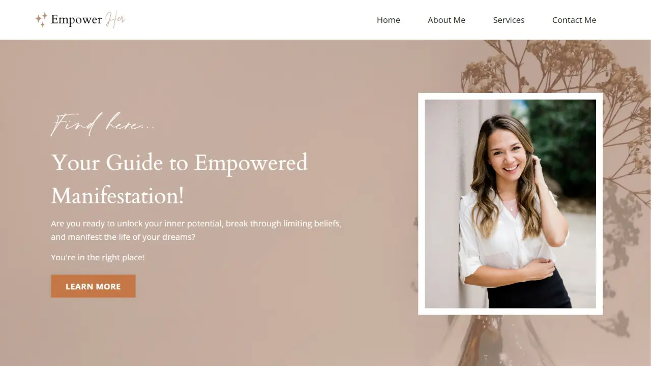 Carrie feminine Kajabi website template for coaches and personal brands