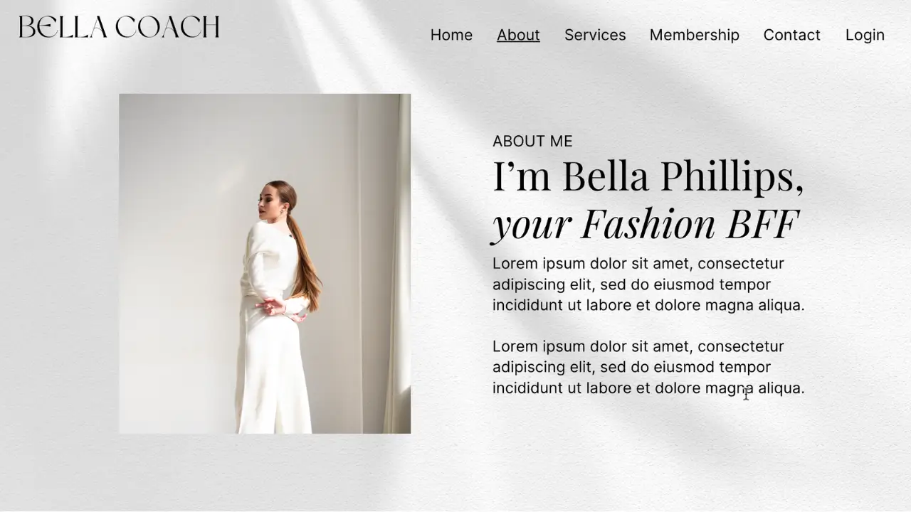 Kajabi sites for creators — Bella personal brand website with warm lifestyle design