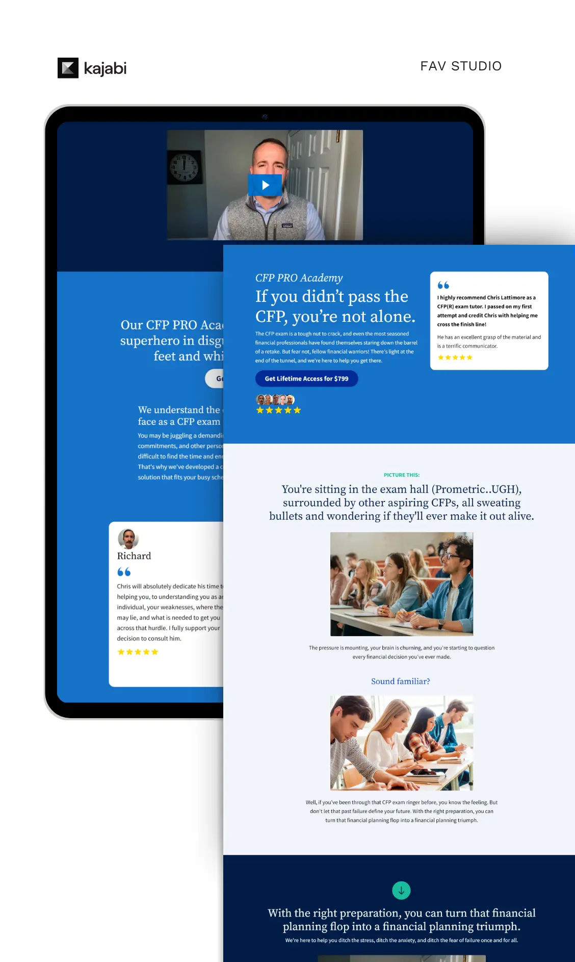 Kajabi coaching academy sales page example — high-converting design by Ari Taulieb